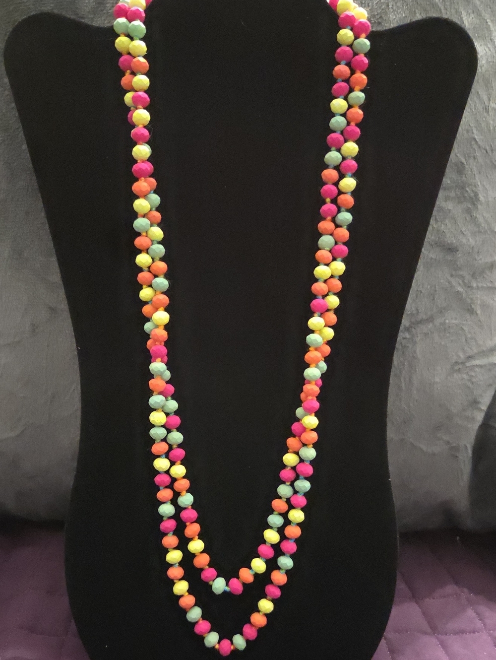 Multicolor Glasd Beaded Layered Necklace